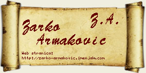 Žarko Armaković vizit kartica